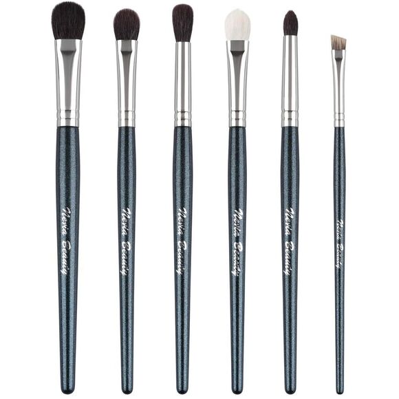 Other - 6 Pcs Blue Professional Blending Soft Hairs Eye Makeup Brush Set & Wood Handle